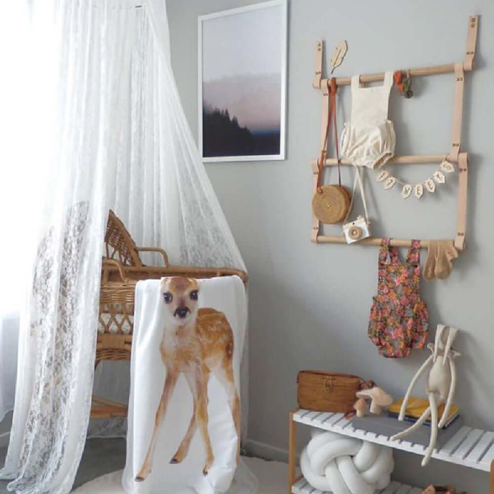 Magical Nights: White Lace Bed Curtain for Kids' Bedrooms