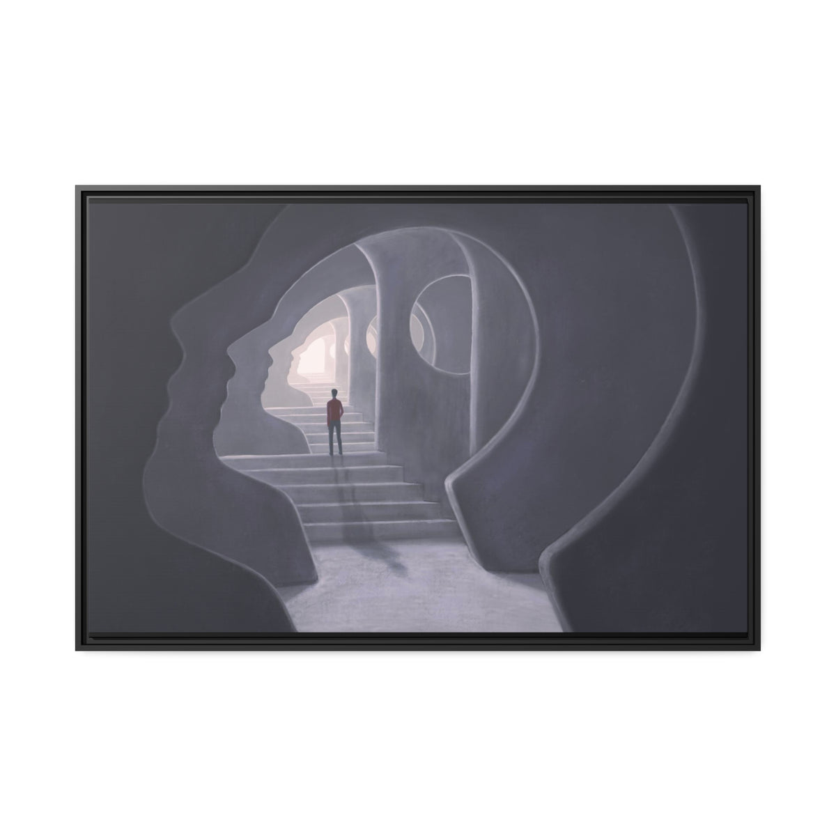 Deep thoughts Matte Canvas, Black Frame Printify