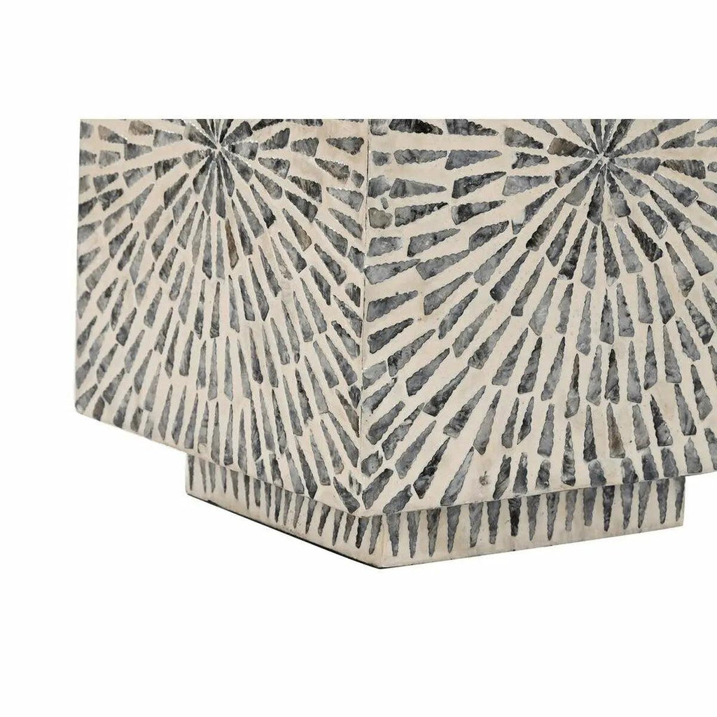 Side Table Grey Beige Mother of pearl Modern. - Londecor