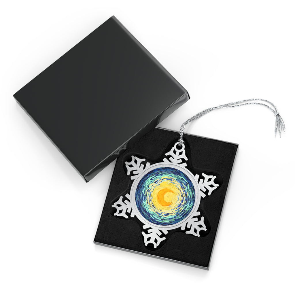 Starry Nights Snowflake Christmas Tree Pendant Printify