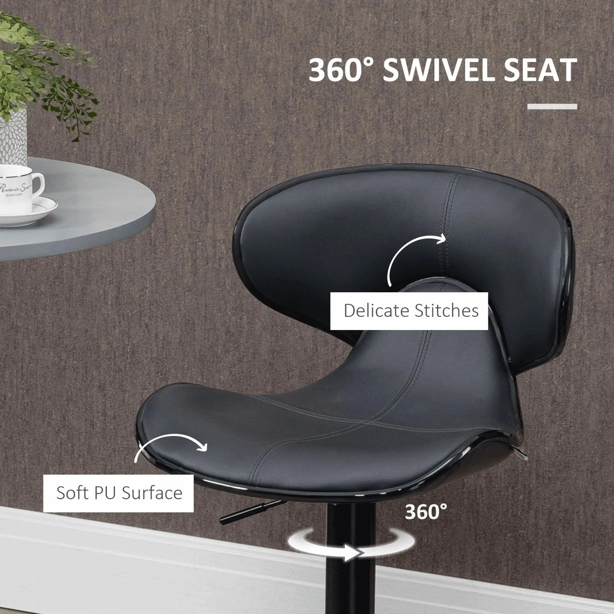 Adjustable Bar Stools Set of 2, Barstools with Footrest and Backrest. - Londecor