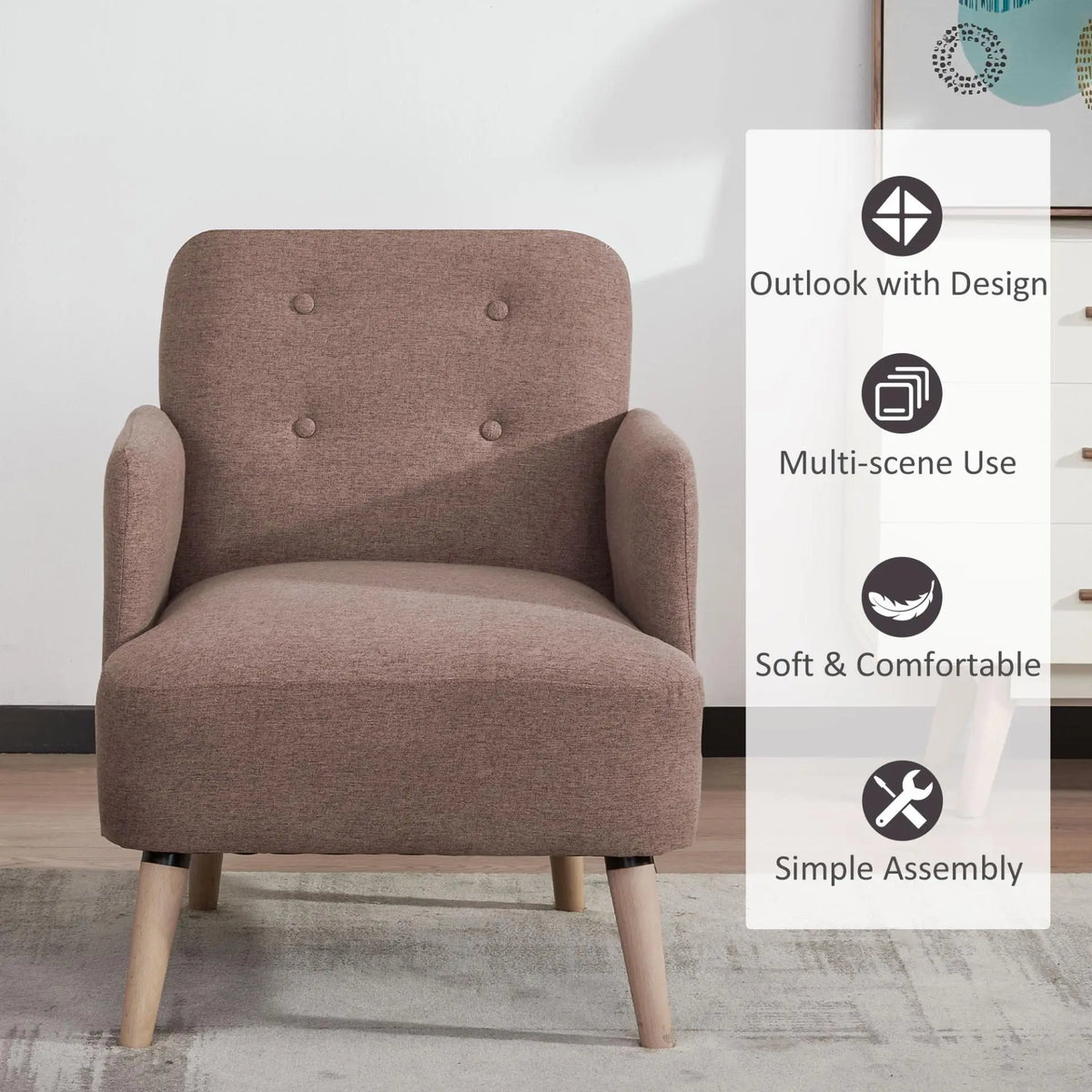 Nature Wood Frame Armchair Londecor