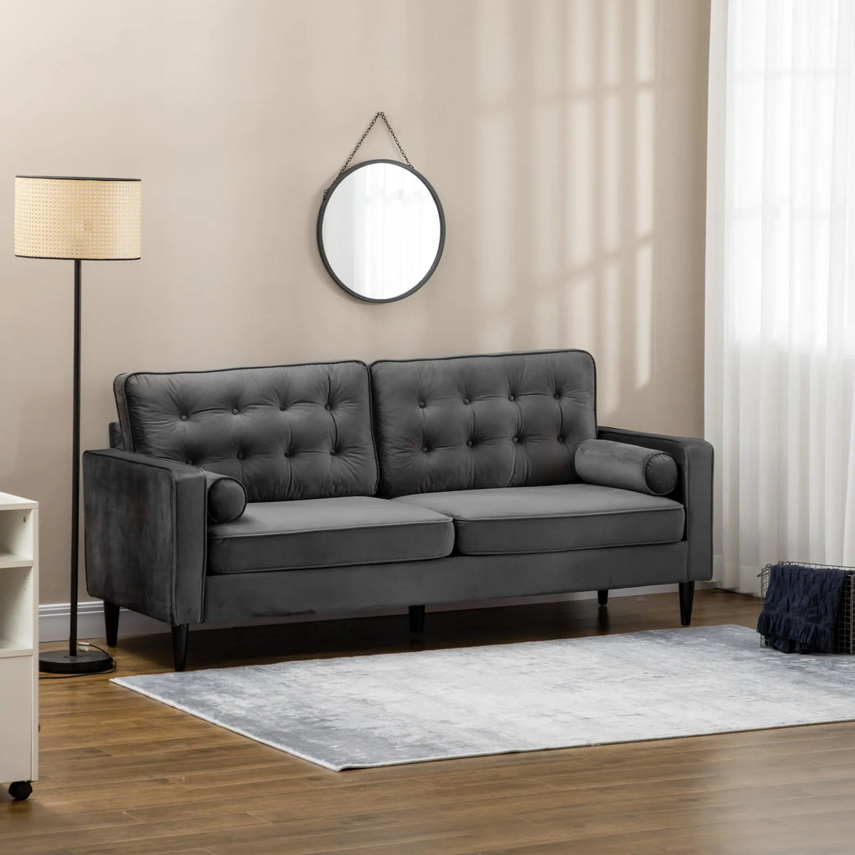 Velvet Fabric 2-Seater Sofa Londecor
