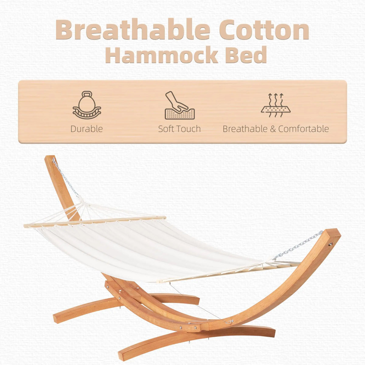 white hammock with a wooden stand. Londecor