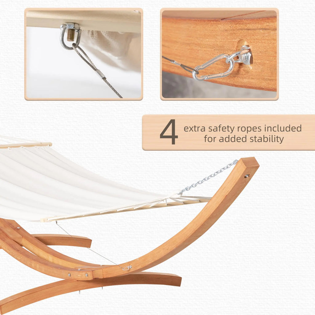 white hammock with a wooden stand. Londecor