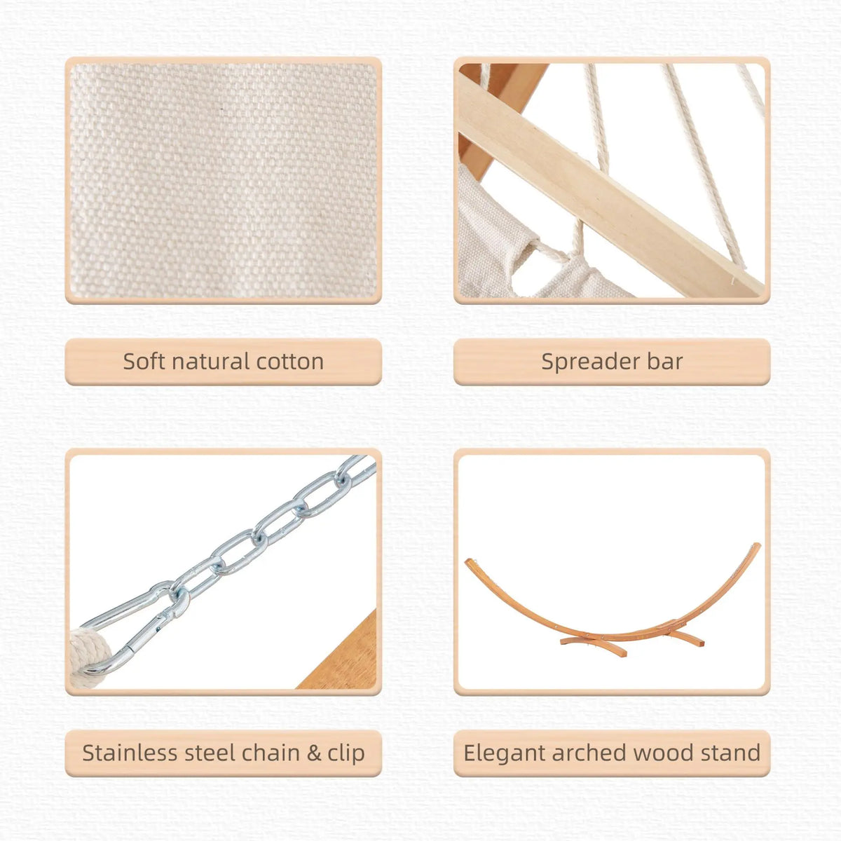 white hammock with a wooden stand. Londecor