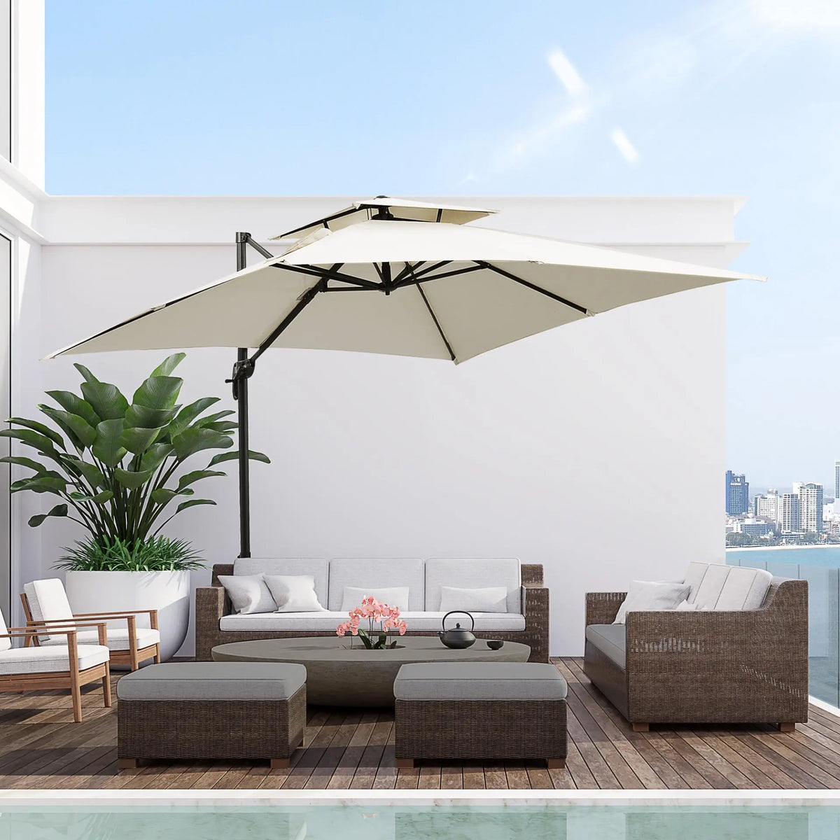 Garden Cantilever Roma Parasol with Aluminum Frame. Londecor