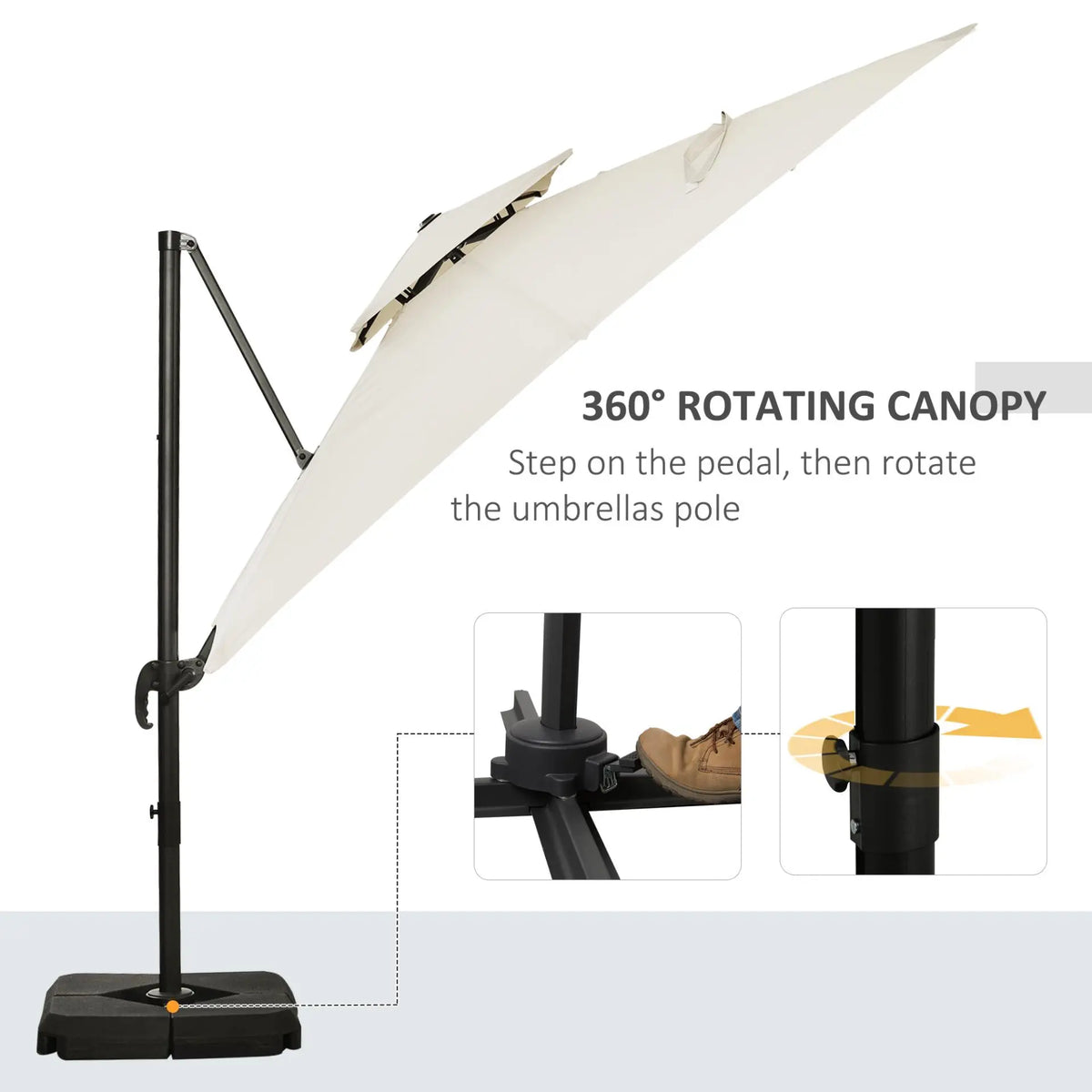 Garden Cantilever Roma Parasol with Aluminum Frame. Londecor