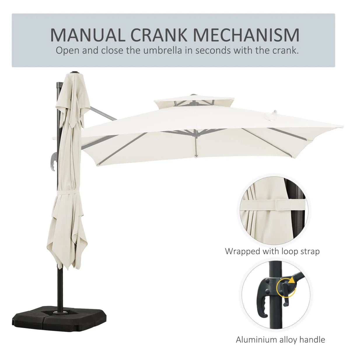 Garden Cantilever Roma Parasol with Aluminum Frame. Londecor