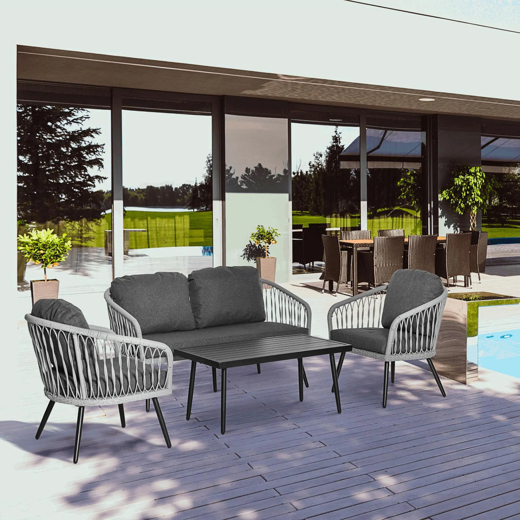 4 Piece Rattan Patio Sofa Set - Londecor