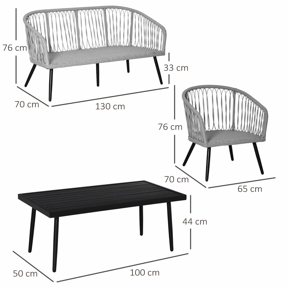 4 Piece Rattan Patio Sofa Set - Londecor