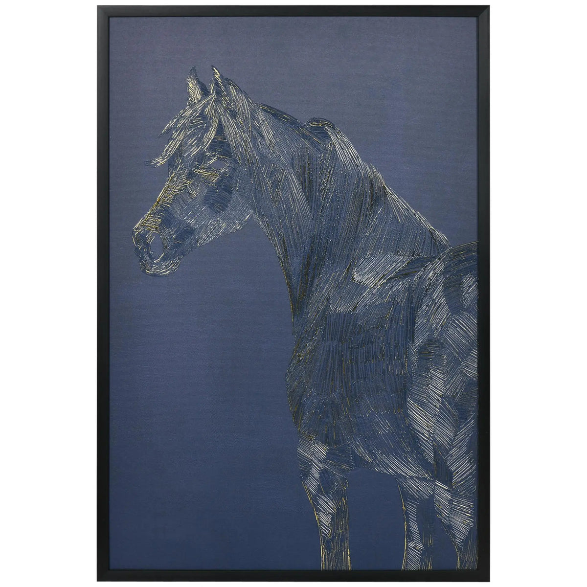 Canvas Wall Art Gold Textured Horse Londecor