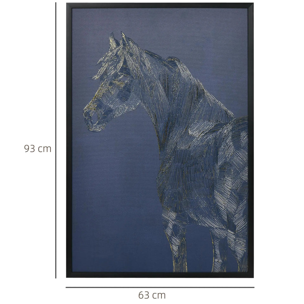 Canvas Wall Art Gold Textured Horse Londecor