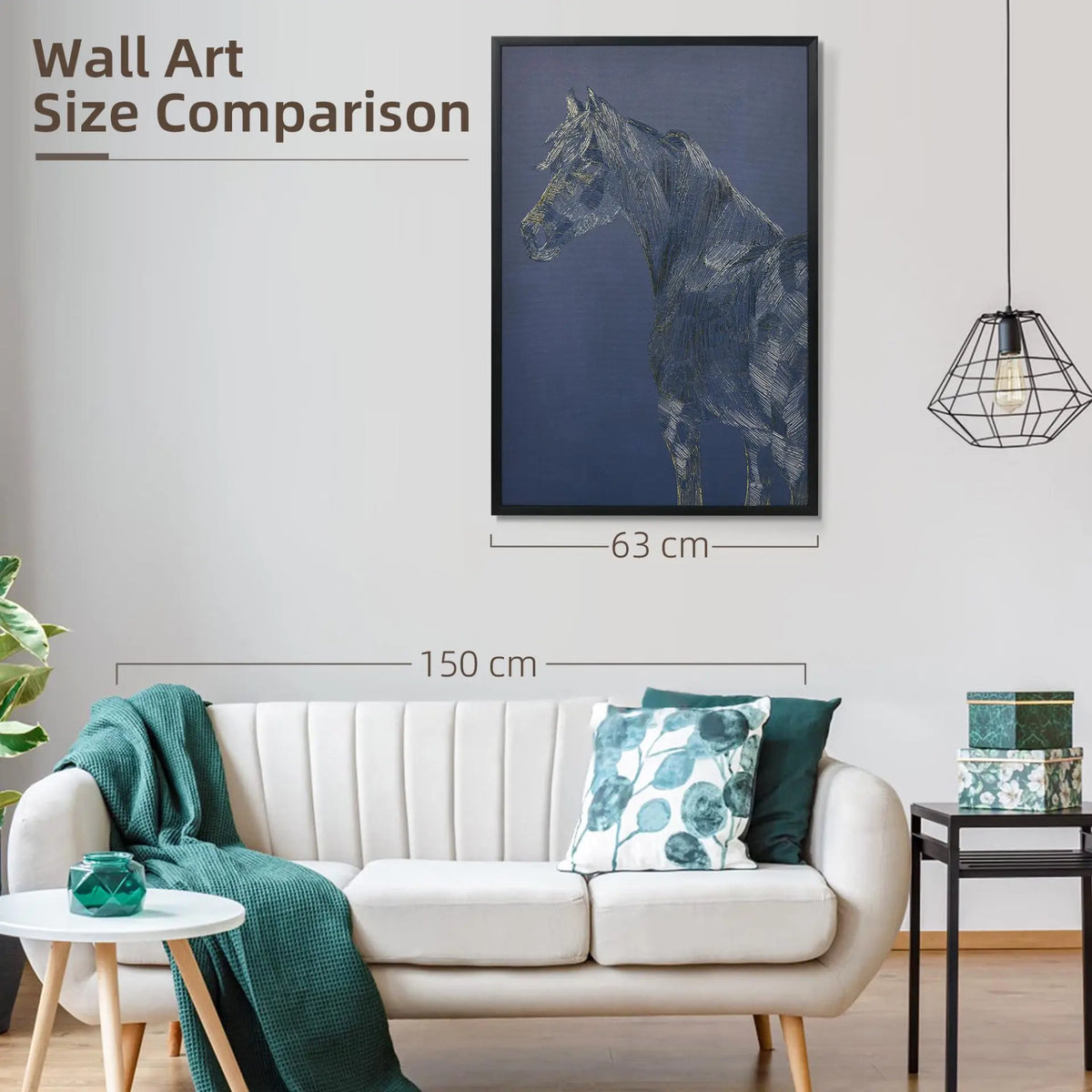 Canvas Wall Art Gold Textured Horse Londecor