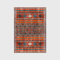 Boho Dark Orange Striped Rug