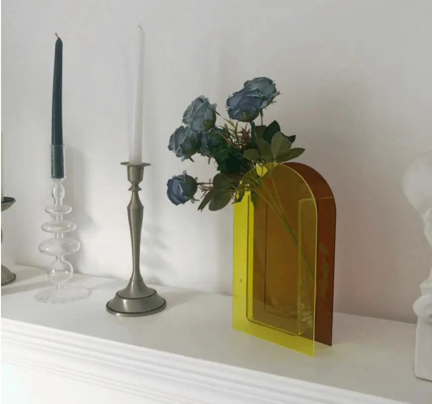 Modern Simple Acrylic Vase, Living Room Designer, Colorful Vase Decoration. - Londecor