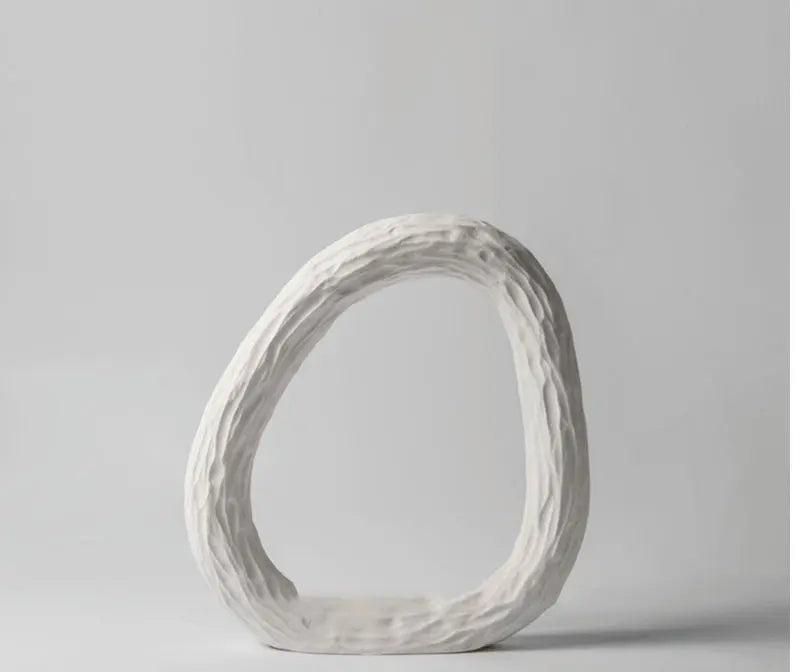 White Ceramic Ring Ornament Londecor