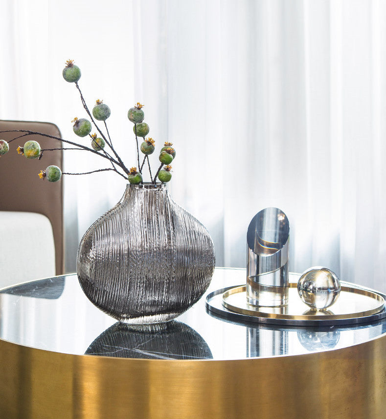 Striped Glass Flower Vase
