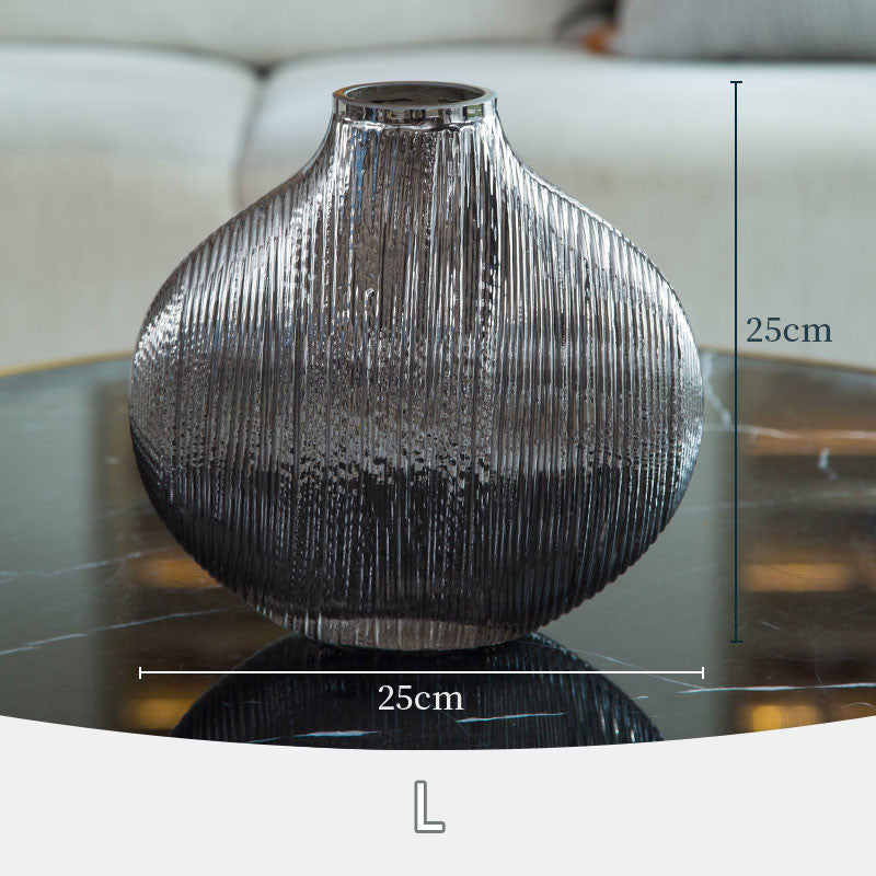 Striped Glass Flower Vase
