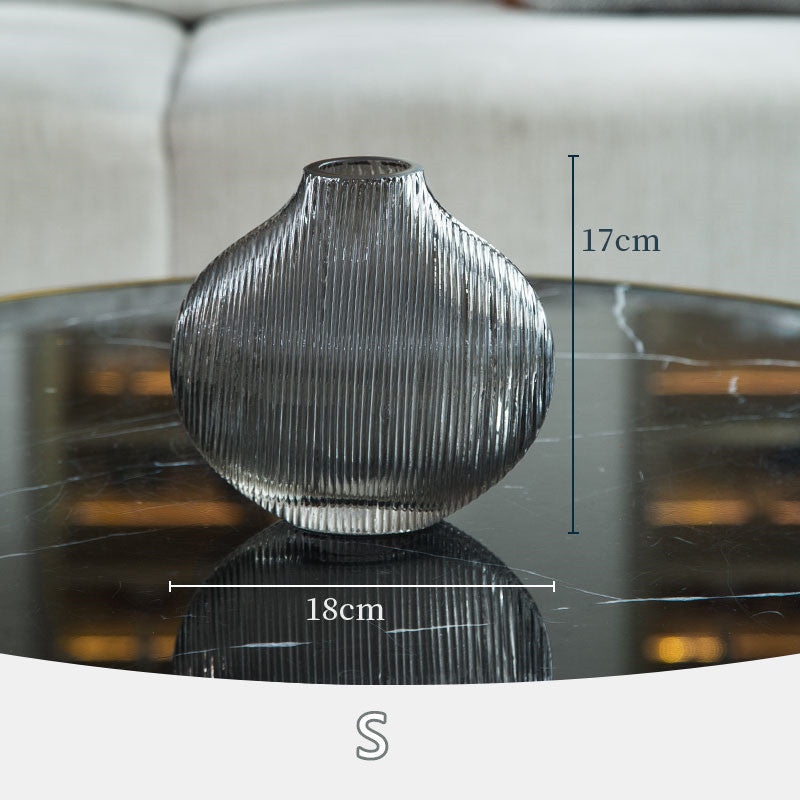 Striped Glass Flower Vase