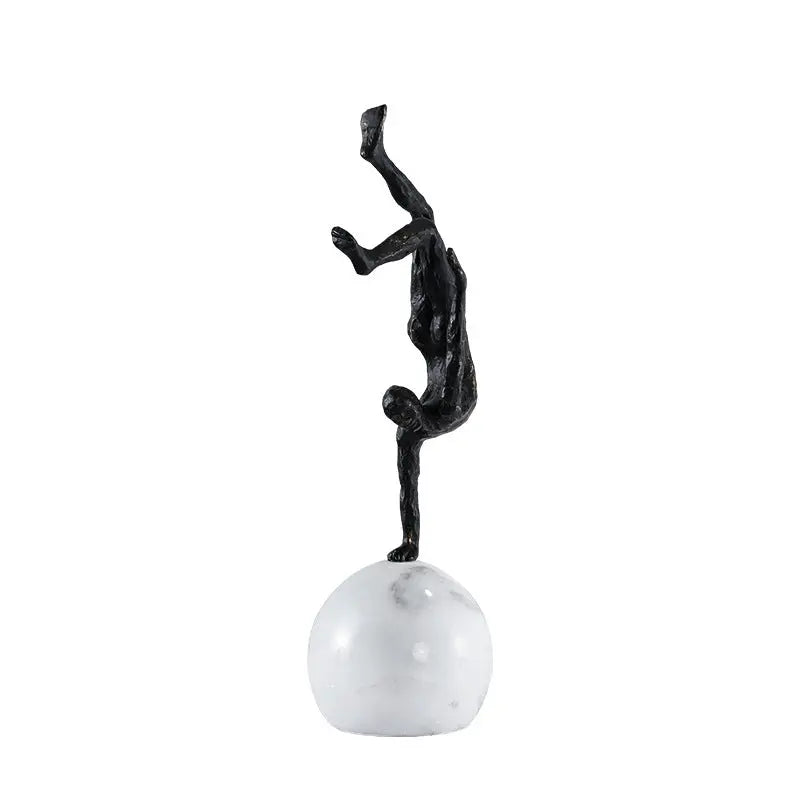 Modern Marble Table Decoration – Black and White Metal Ornament for Home & Hotel Décor