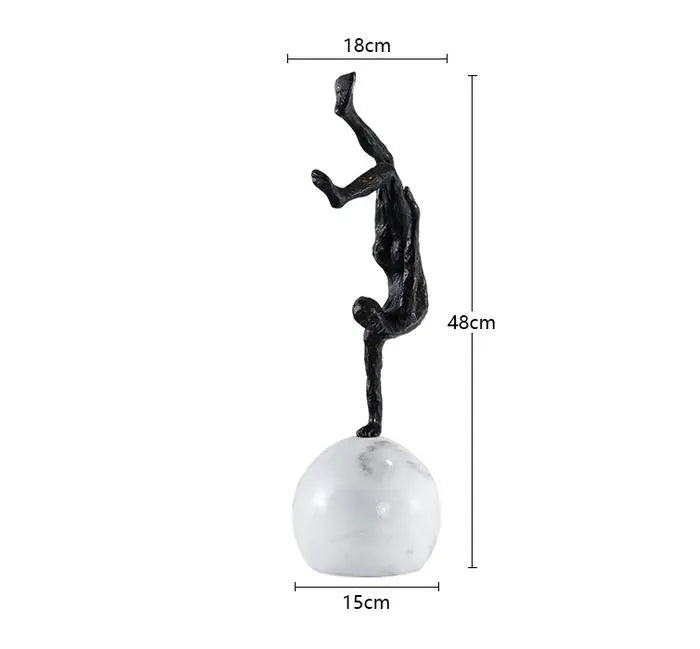 Modern Marble Table Decoration – Black and White Metal Ornament for Home & Hotel Décor
