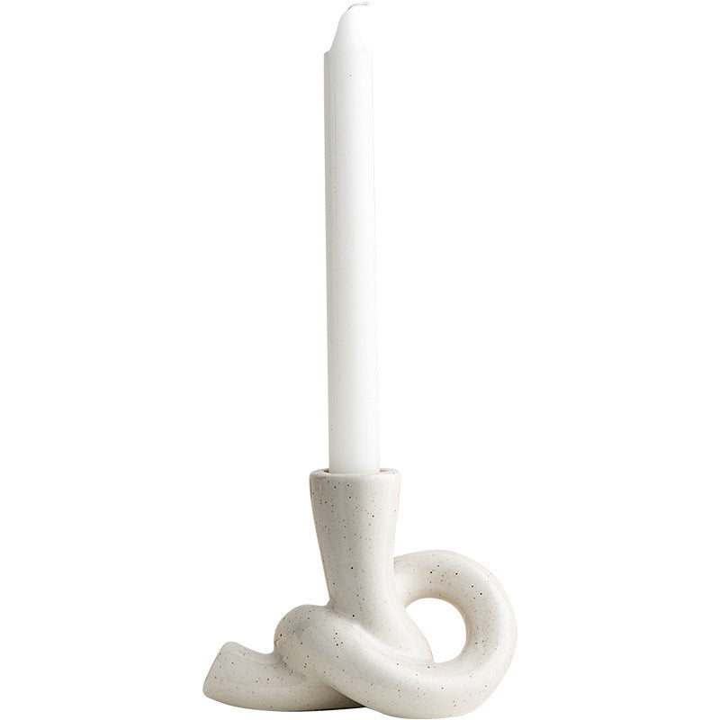 Cream Candle Holder Decoration