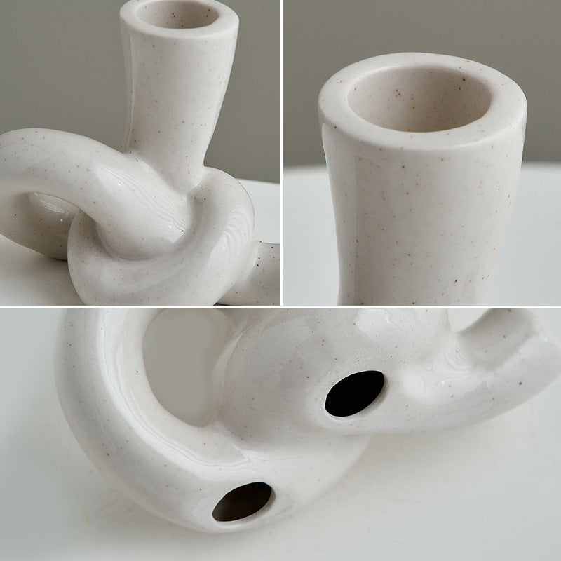 Cream Candle Holder Decoration