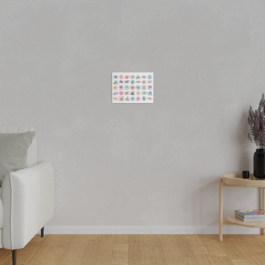 Traveller Stamps Canvas Printify
