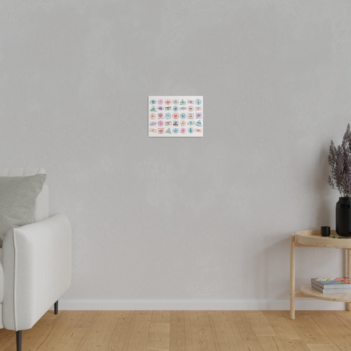 Traveller Stamps Canvas Printify