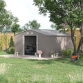 Garden Storage Shed with Base, Light Grey