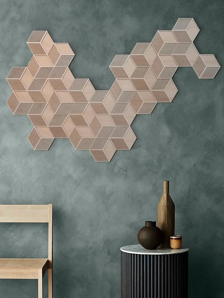 Wood Wall Art - Wooden Hexagonal Panel - Home Decor - Layered Art Londecor