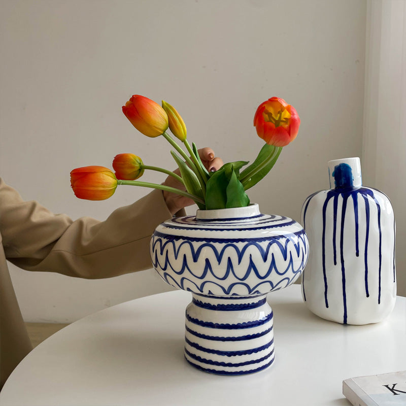 Striped Art Vase Londecor