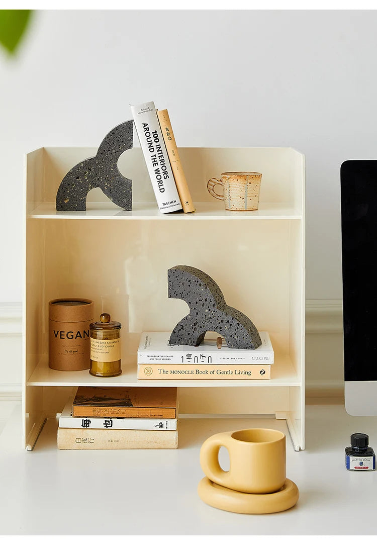 Yellow Cave Stone Bookend Decorations Study Office