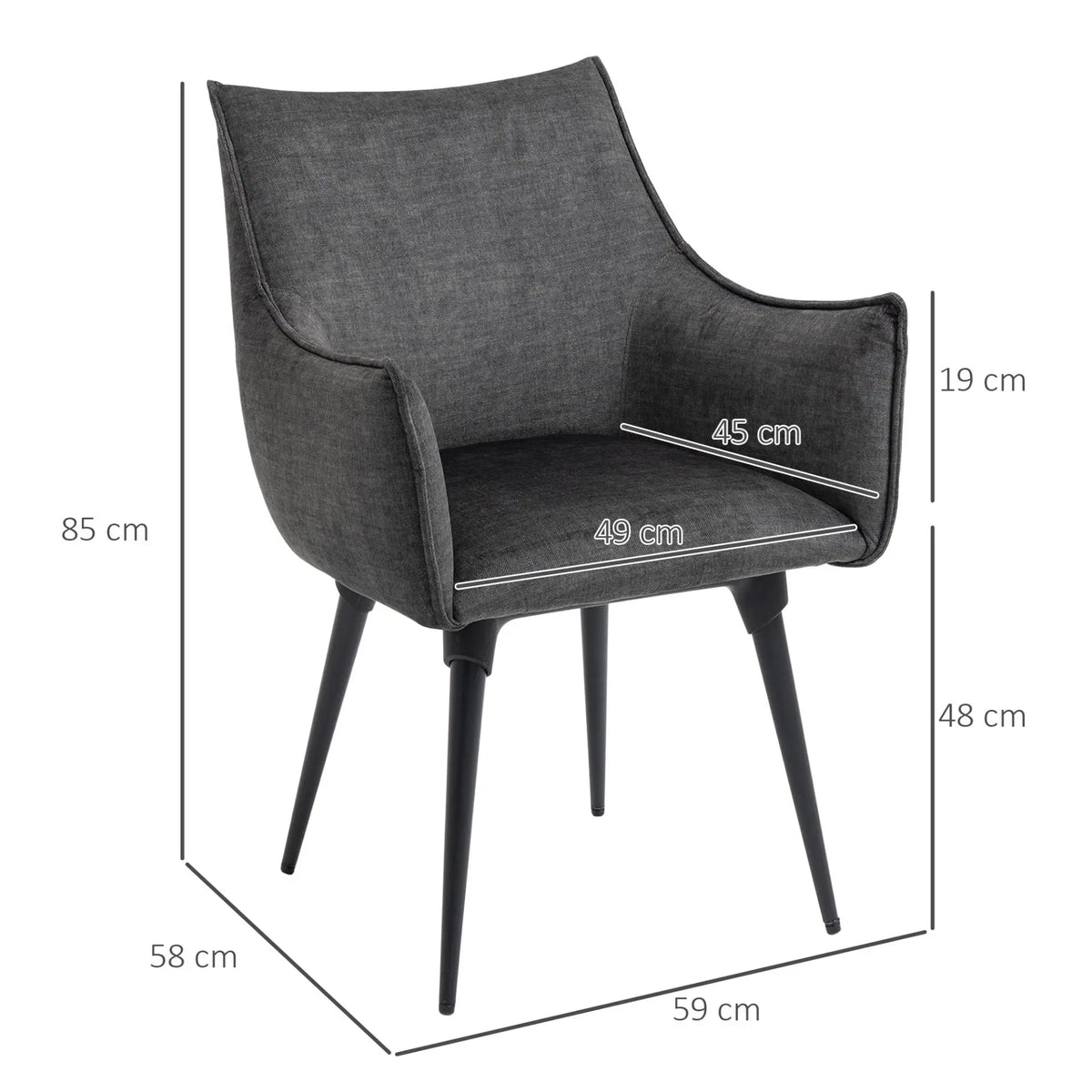 Modern Armchairs with Steel Legs. Londecor