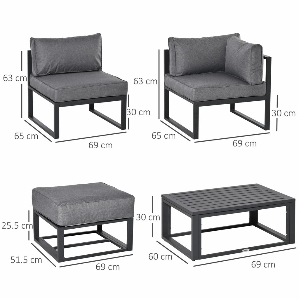 6-Piece Outdoor Daybed Set with Coffee Table and Cushions - Londecor