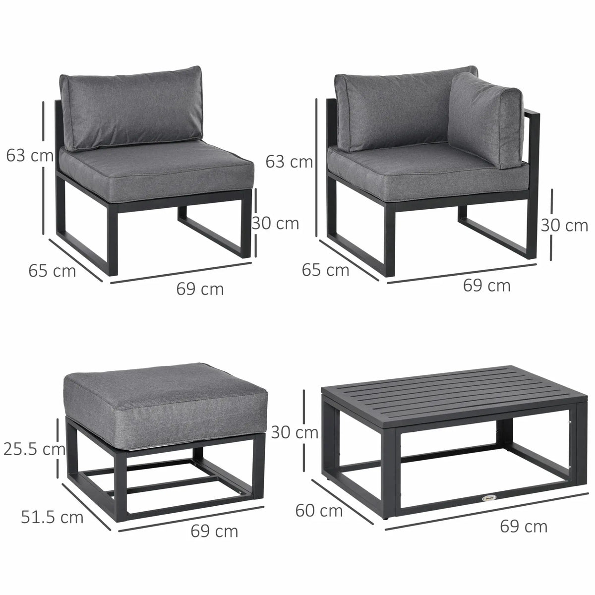 6-Piece Outdoor Daybed Set with Coffee Table and Cushions - Londecor