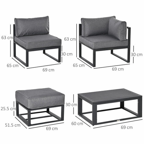 6-Piece Outdoor Daybed Set with Coffee Table and Cushions - Londecor