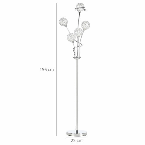 5-Light Crystal Upright Floor Lamp - Londecor