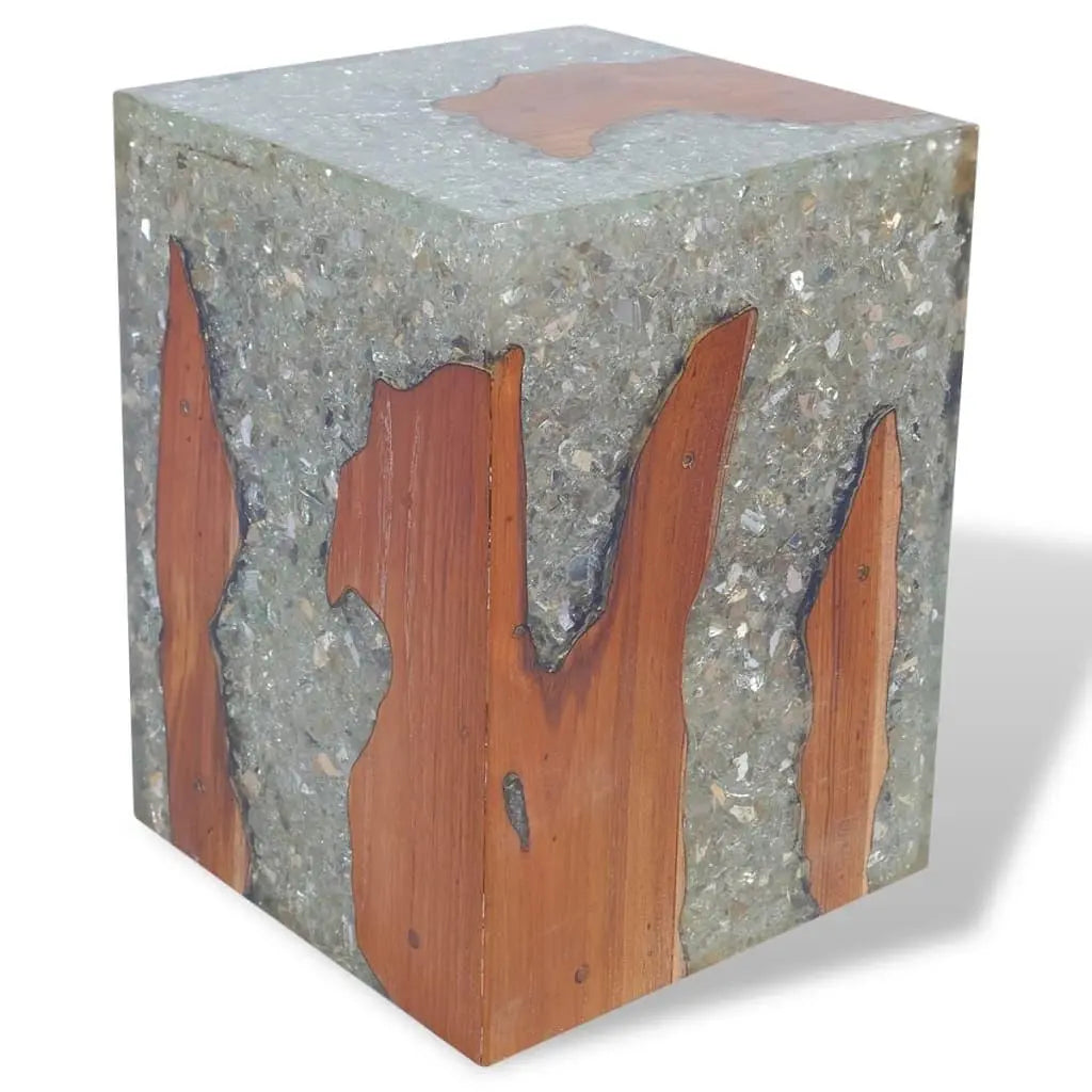 Solid Teak Wood and Resin Table Londecor