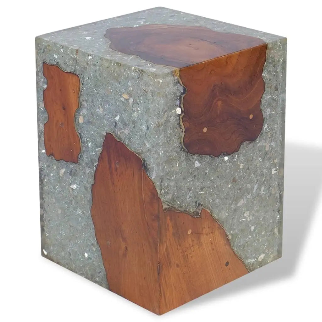 Solid Teak Wood and Resin Table Londecor