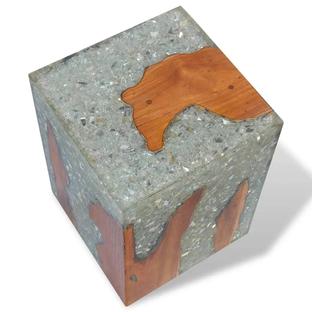 Solid Teak Wood and Resin Table Londecor