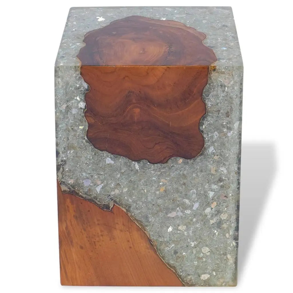 Solid Teak Wood and Resin Table Londecor