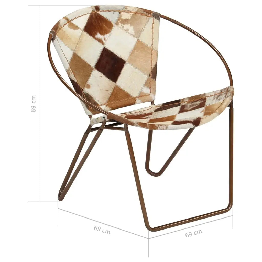 Chair Diamond Brown Real Leather Londecor