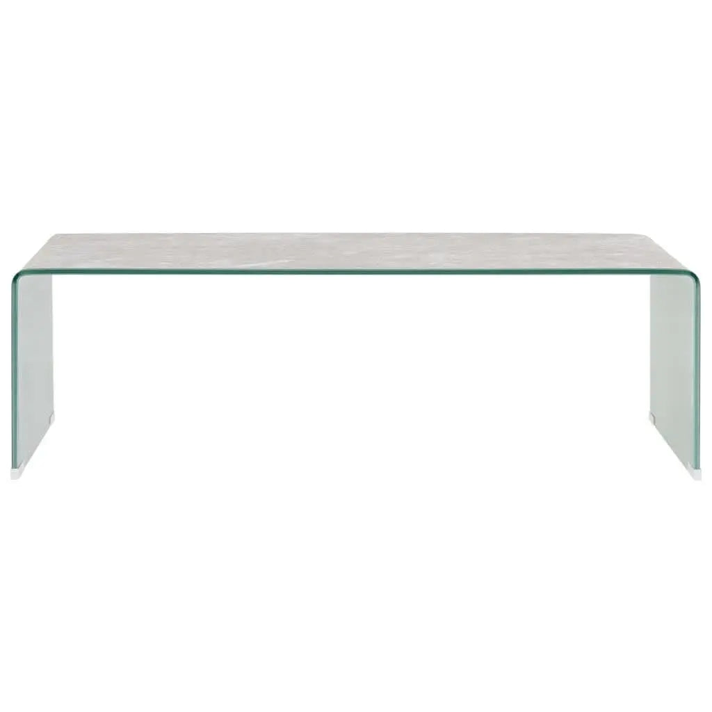 Coffee Table Brown Marble 98x45x31 cm Tempered Glass Londecor