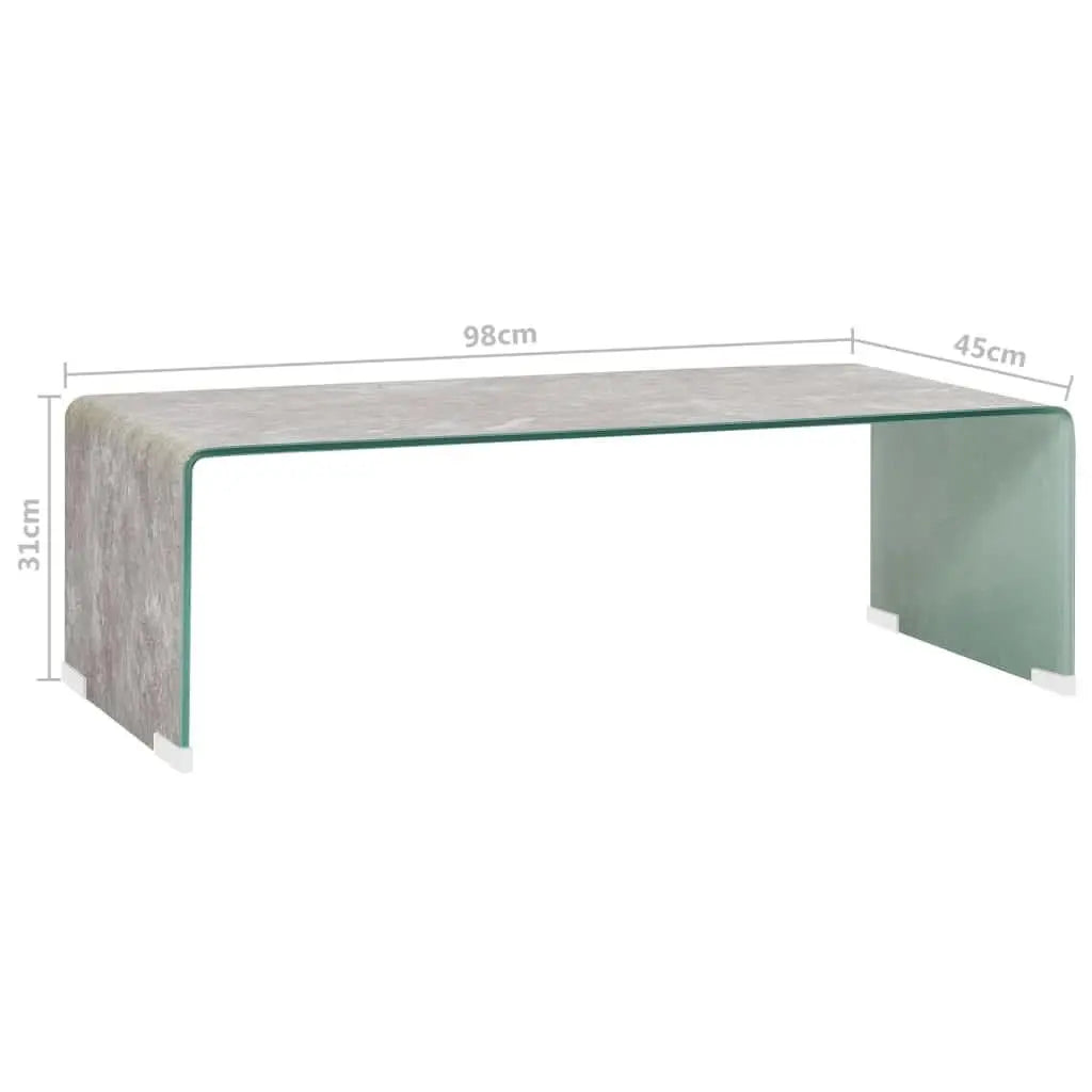 Coffee Table Brown Marble 98x45x31 cm Tempered Glass Londecor