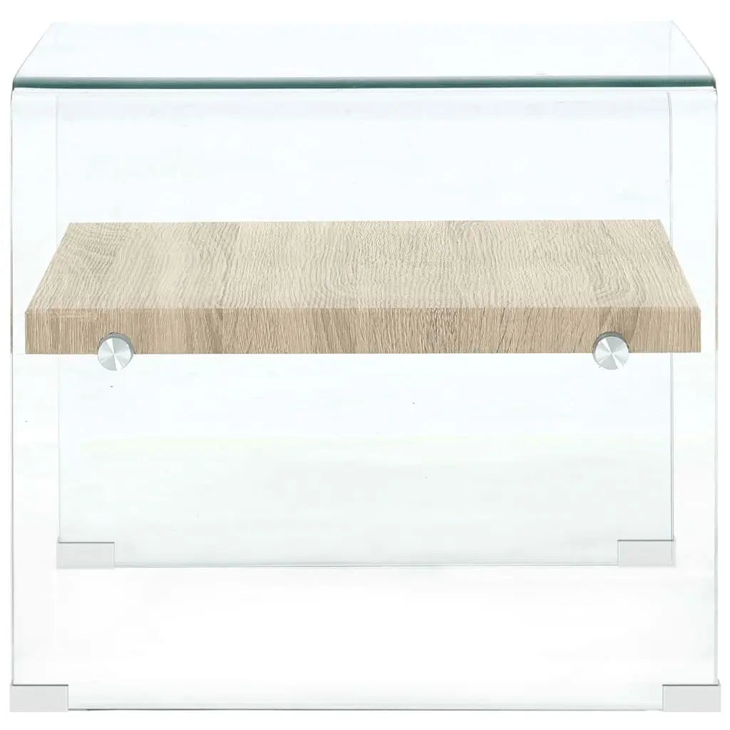 Coffee Table Clear 50x50x45 cm Tempered Glass Londecor