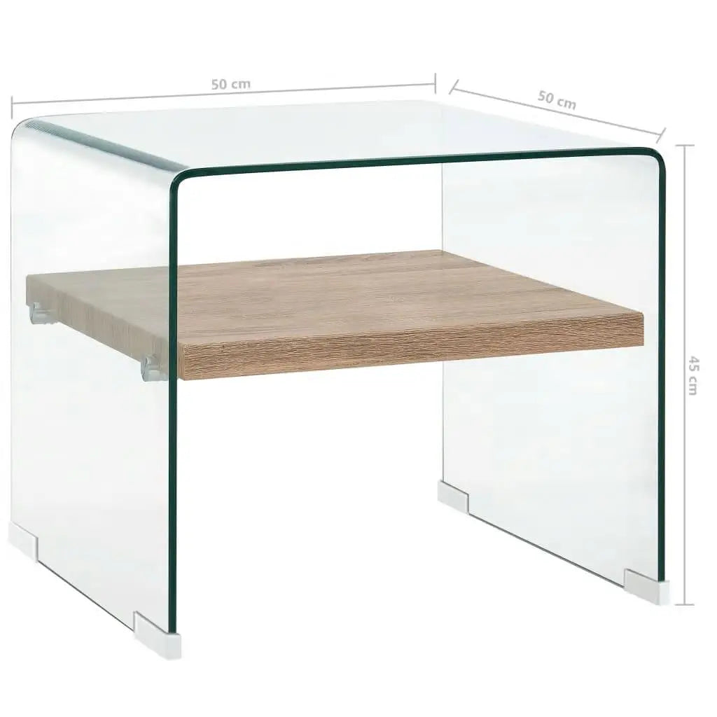 Coffee Table Clear 50x50x45 cm Tempered Glass Londecor