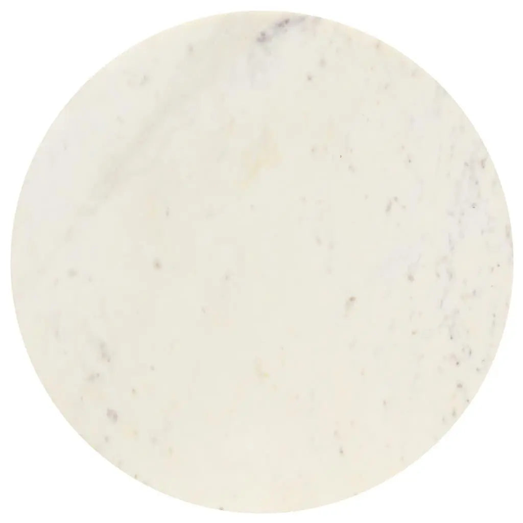 Coffee Table White 60x60x35 cm Real Stone with Marble Texture Londecor