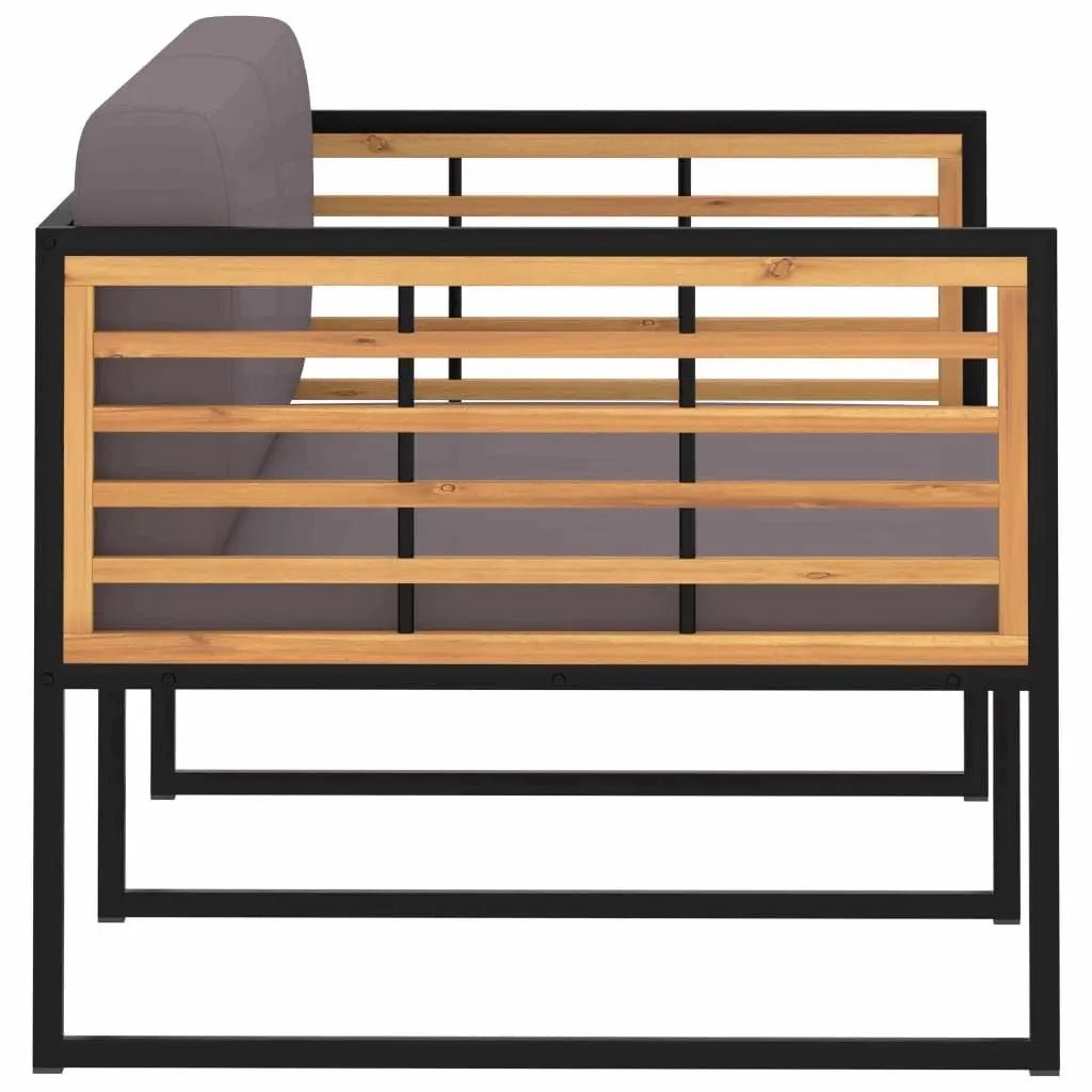 5 Piece Garden Lounge Set Solid Acacia Wood and Steel - Londecor